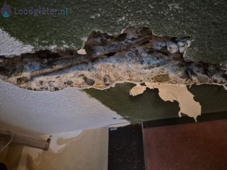 Loodgieter Waterleiding doorboord Waterleiding geraakt in plafond